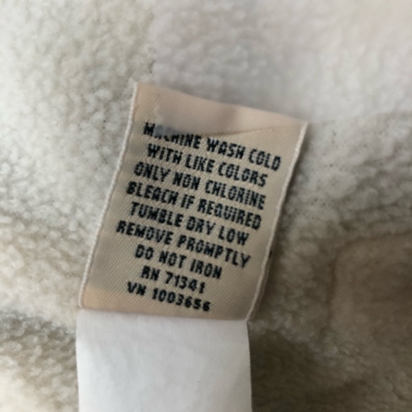 L.L.Bean blue and white plaid fleece lined shacket size S oversized - Picture 6 of 9